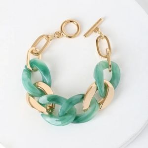 Lulu's acrylic jade link bracelet